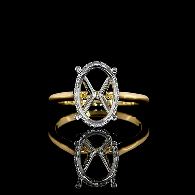 0.12 CT Round Brilliant Lab Grown Diamond Engagement Ring in 18K Yellow Gold & Platinum