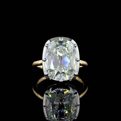 7.2 CT Cushion Lab Grown Diamond Engagement Ring in 14K Two Tone
