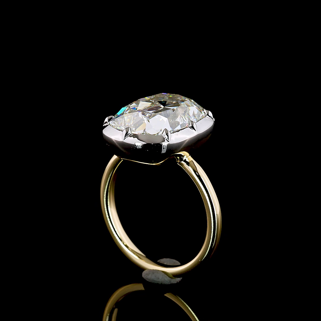 7.2 CT Cushion Lab Grown Diamond Engagement Ring in 14K Two Tone