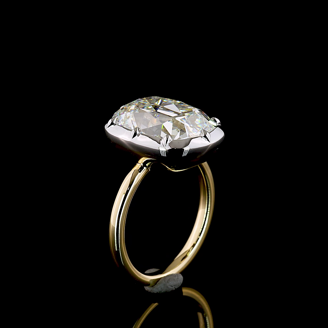 7.2 CT Cushion Lab Grown Diamond Engagement Ring in 14K Two Tone