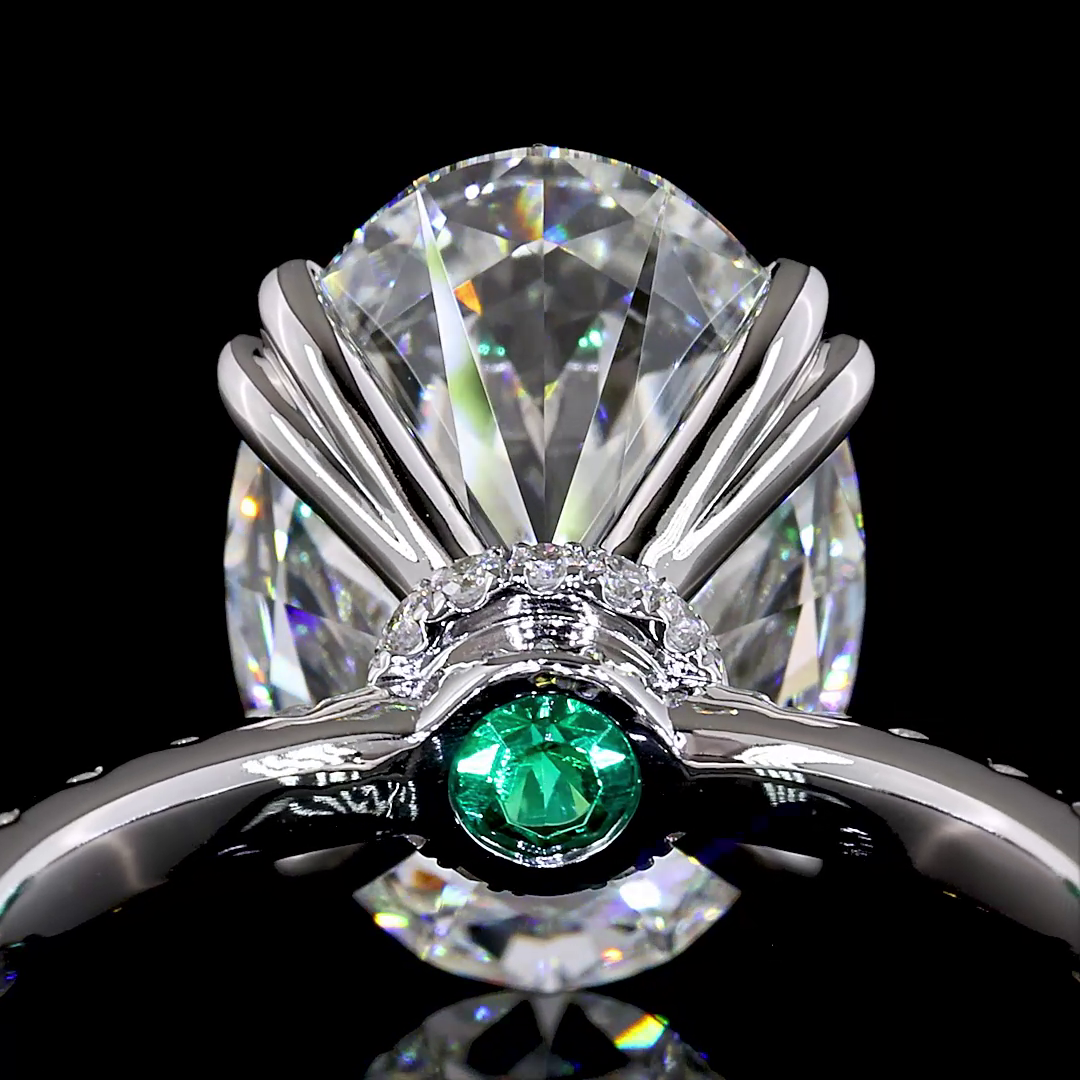 6.78 CT Oval Lab Grown Diamond Engagement Ring in 14K White Gold