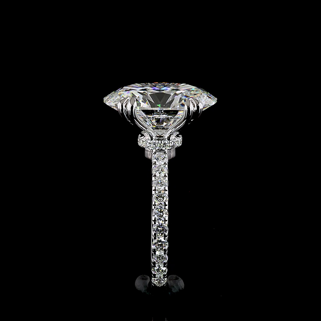 6.78 CT Oval Lab Grown Diamond Engagement Ring in 14K White Gold