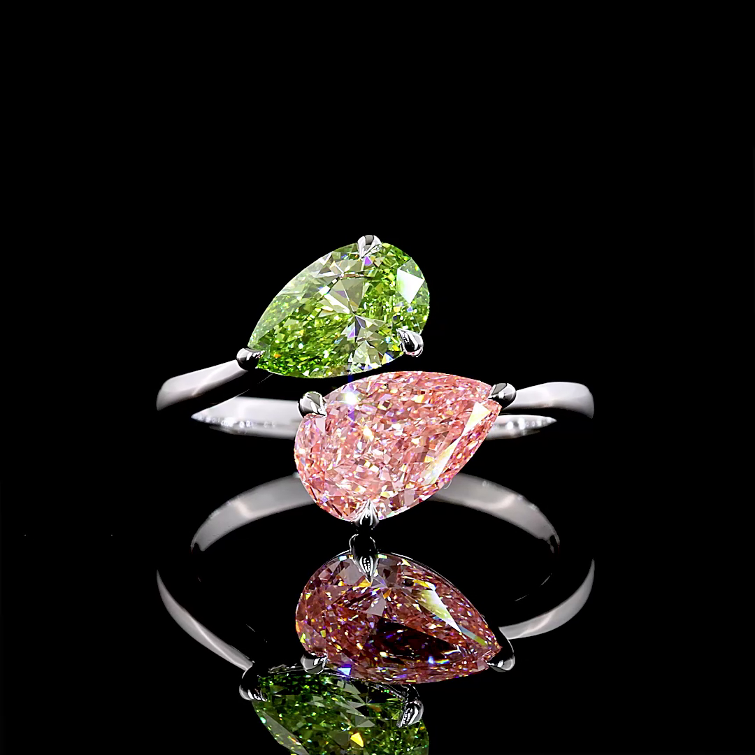 2.51 CT Pear Lab Grown Diamond Ring in 14K White Gold