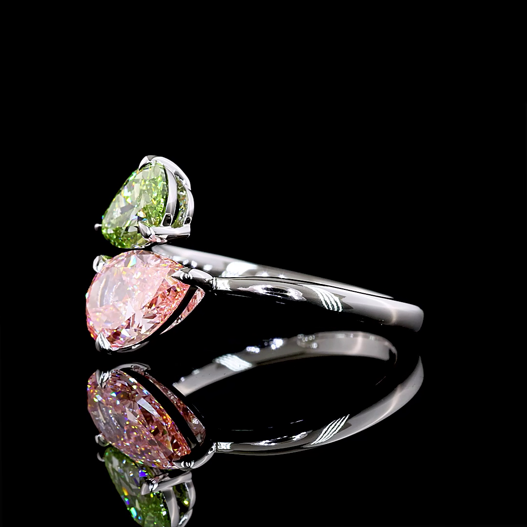 2.51 CT Pear Lab Grown Diamond Ring in 14K White Gold