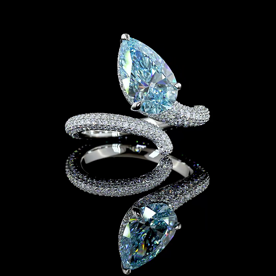 1.35 CT Pear Lab Grown Diamond Ring in Platinum
