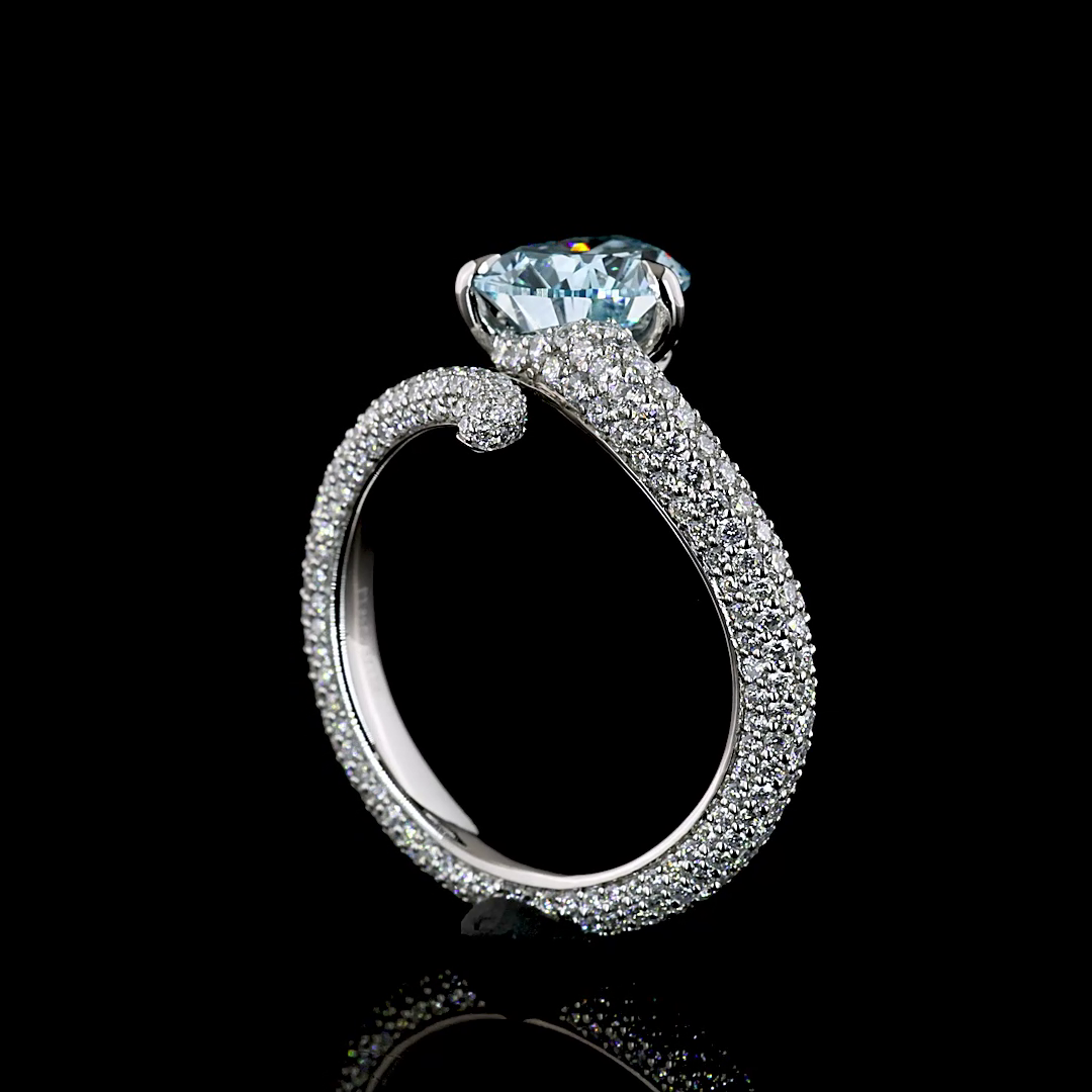 1.35 CT Pear Lab Grown Diamond Ring in Platinum