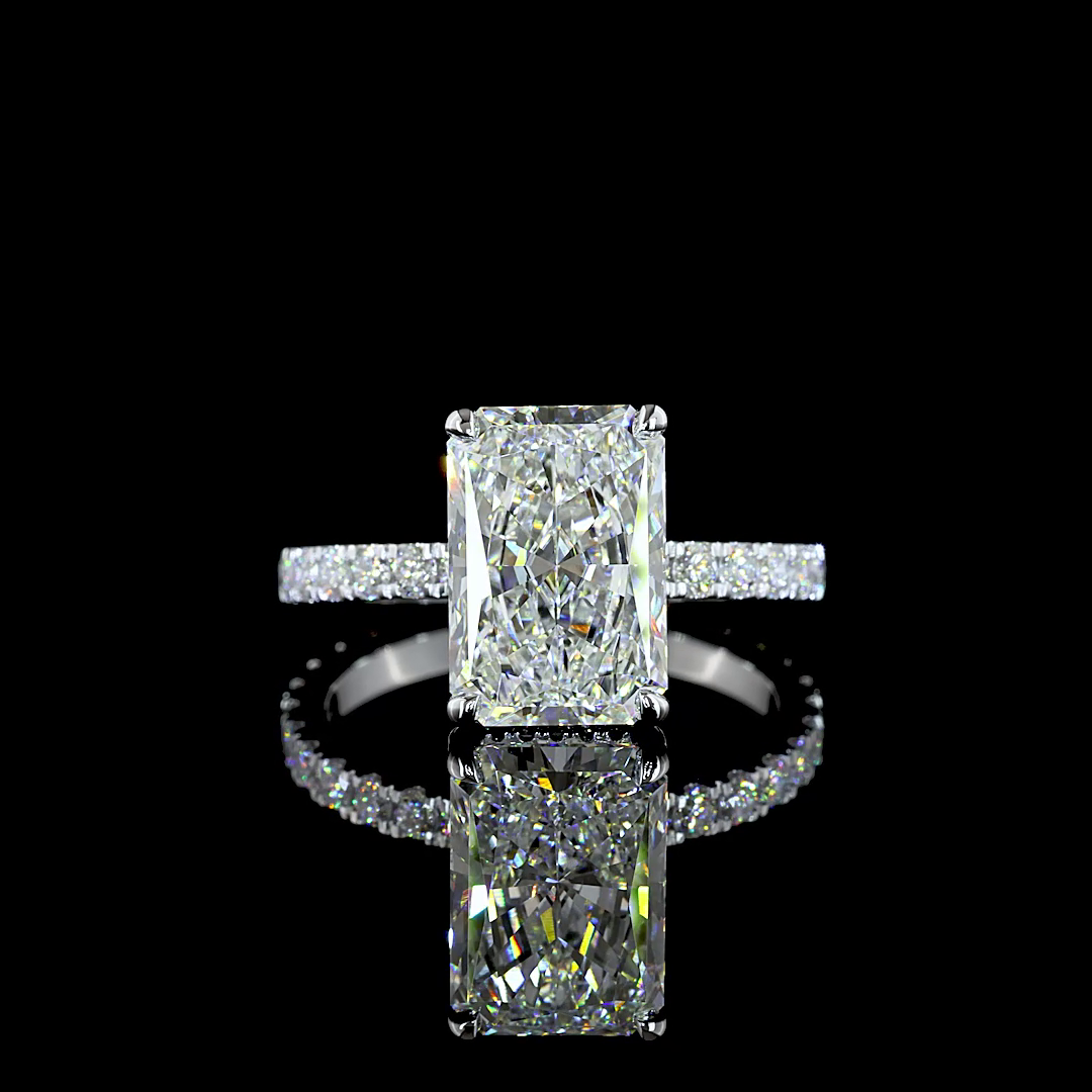 5.01 CT Radiant Lab Grown Diamond Engagement Ring in 14K White Gold