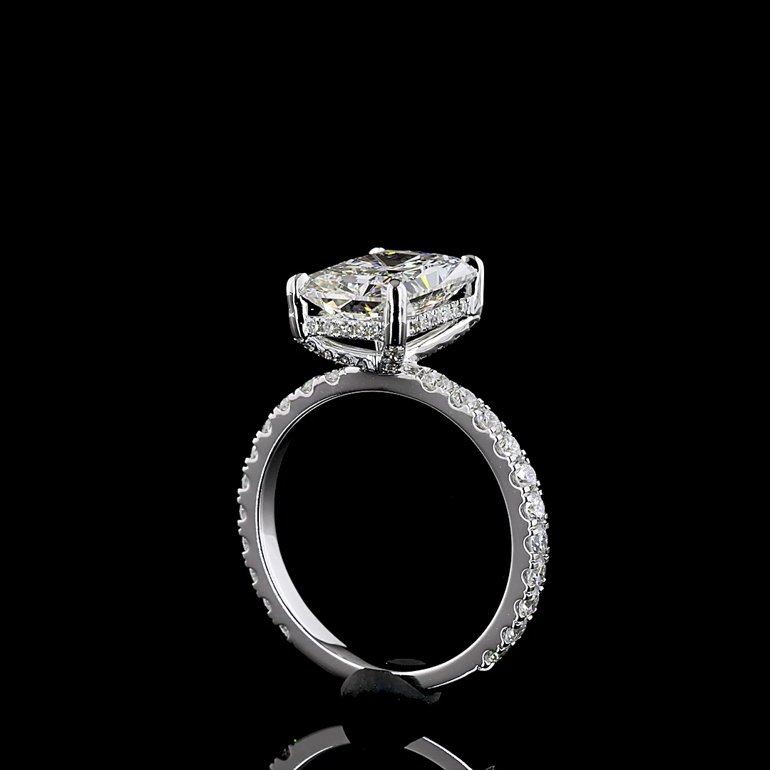 5.01 CT Radiant Lab Grown Diamond Engagement Ring in 14K White Gold