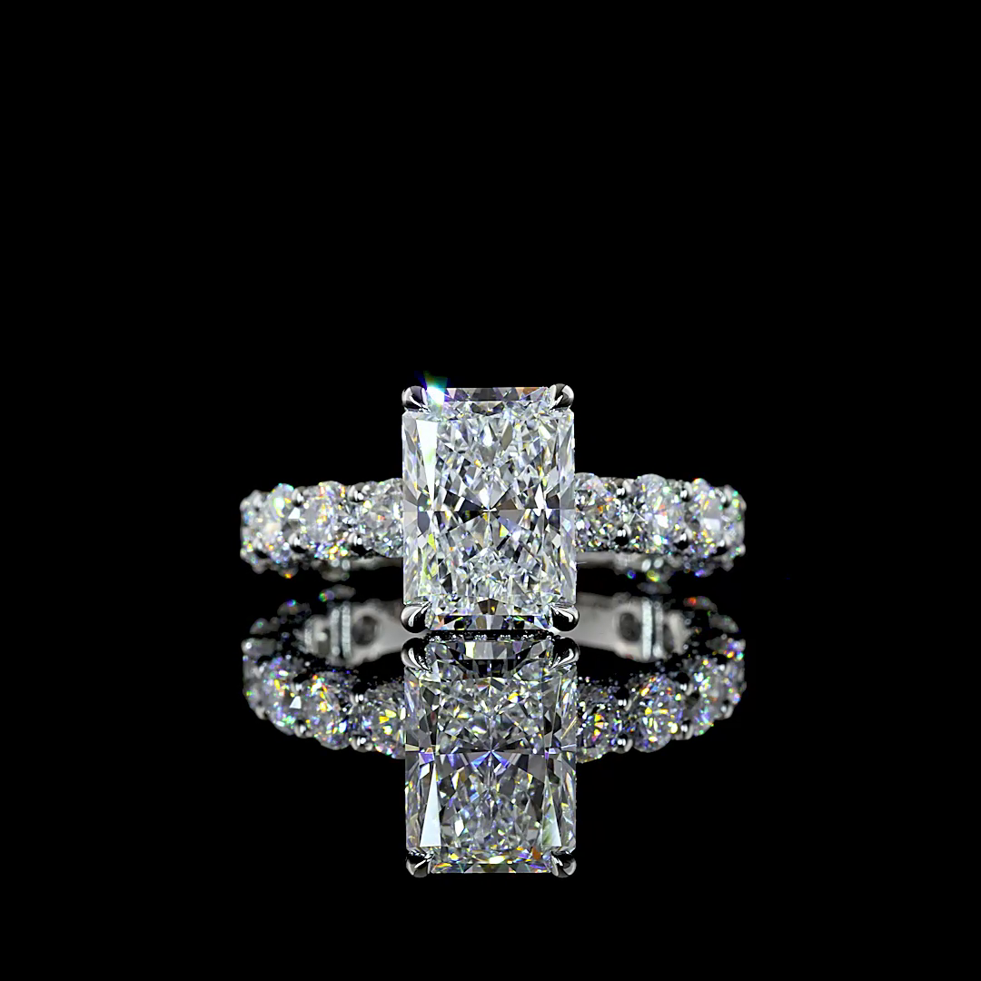 5.77 CT Radiant Lab Grown Diamond Engagement Ring in Platinum