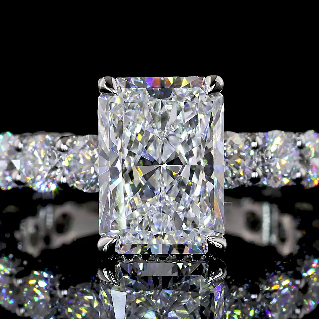5.77 CT Radiant Lab Grown Diamond Engagement Ring in Platinum