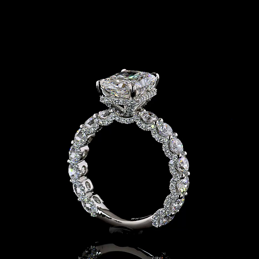 5.77 CT Radiant Lab Grown Diamond Engagement Ring in Platinum