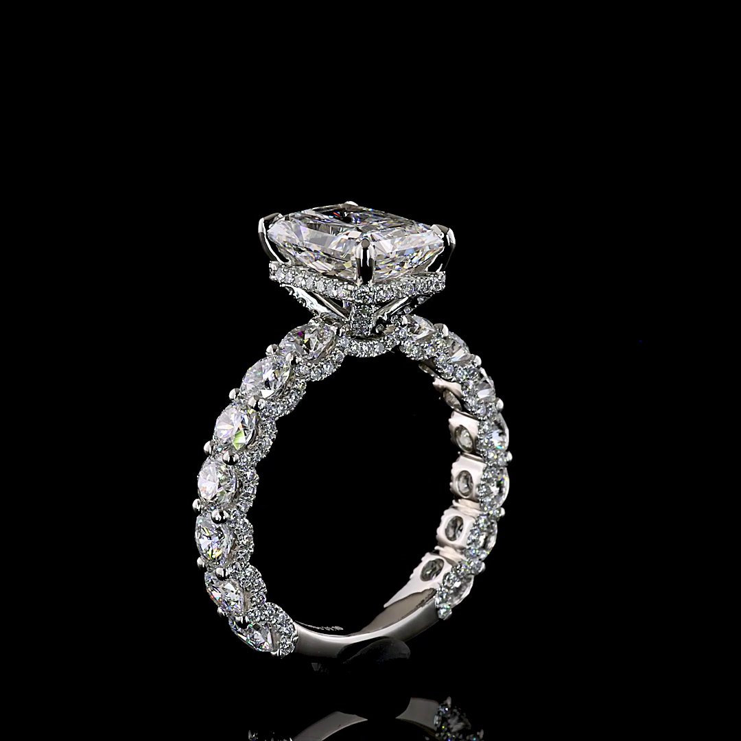 5.77 CT Radiant Lab Grown Diamond Engagement Ring in Platinum