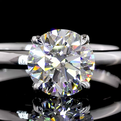 1.34 CT Round Lab Grown Diamond Engagement Ring in 14K White Gold
