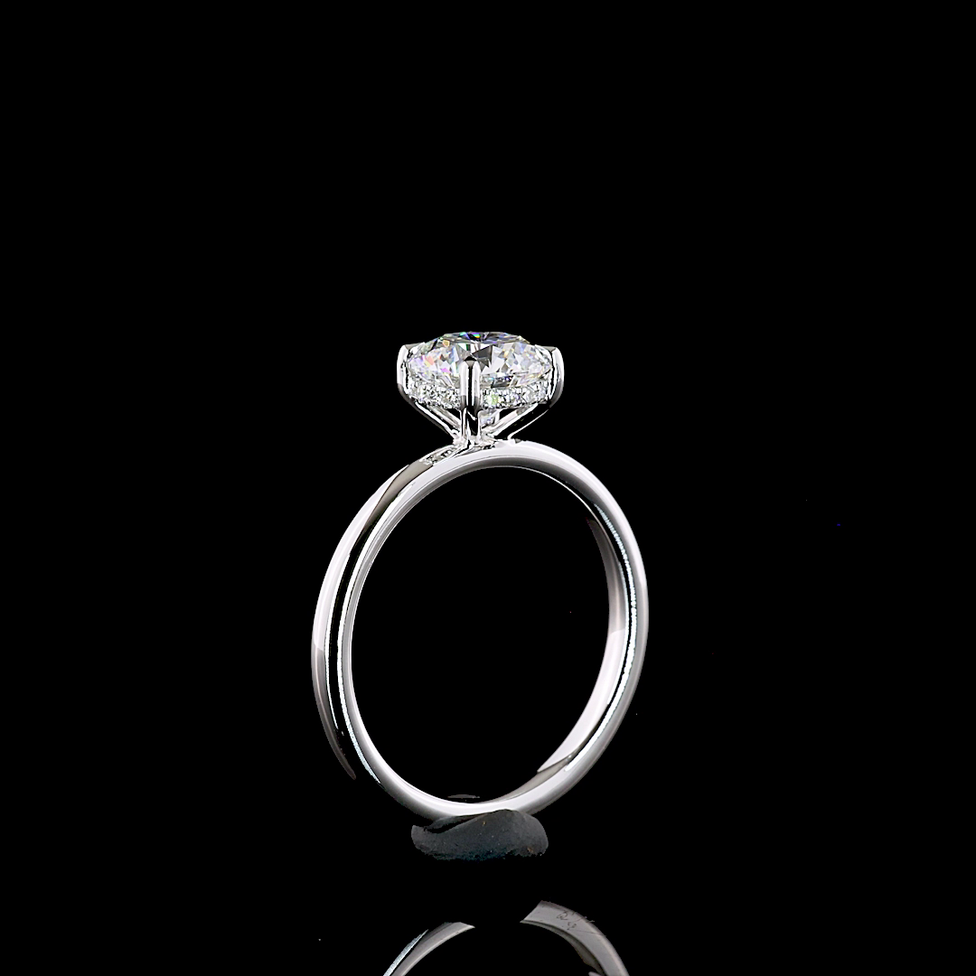 1.34 CT Round Lab Grown Diamond Engagement Ring in 14K White Gold