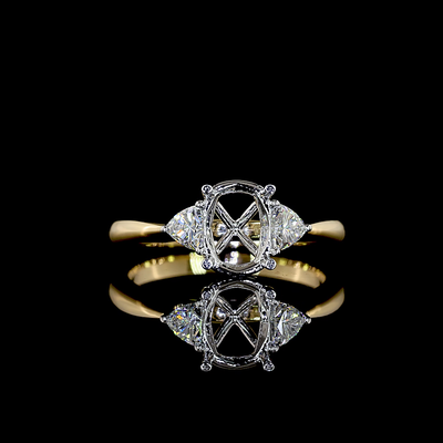 0.32 CT Lab Grown Diamond Engagement Ring in 14K Two Tone Gold
