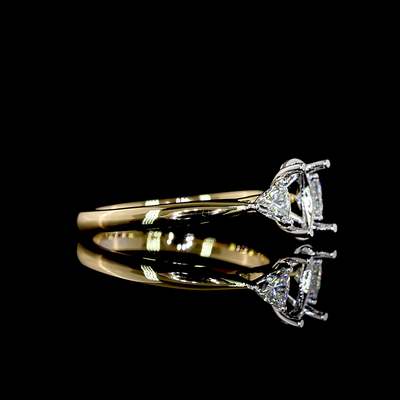 0.32 CT Lab Grown Diamond Engagement Ring in 14K Two Tone Gold – close-up