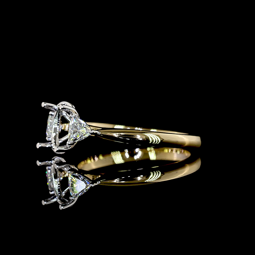 0.32 CT Lab Grown Diamond Engagement Ring in 14K Two Tone Gold – side view