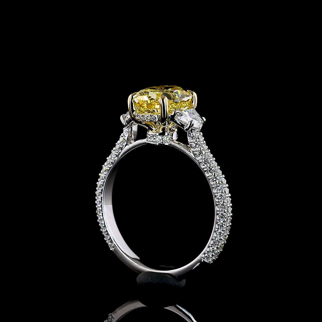 3.63 CT Oval Lab Grown Diamond Engagement Ring in 14K Two Tone