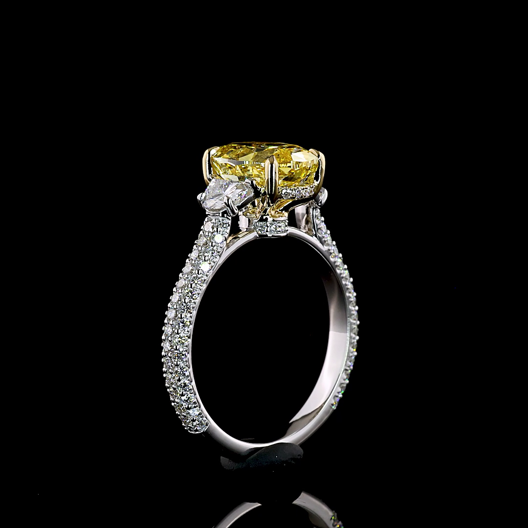 3.63 CT Oval Lab Grown Diamond Engagement Ring in 14K Two Tone