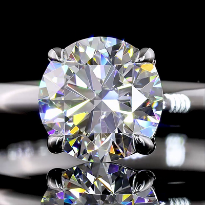 1 CT Round Lab Grown Diamond Engagement Ring in 14K White Gold