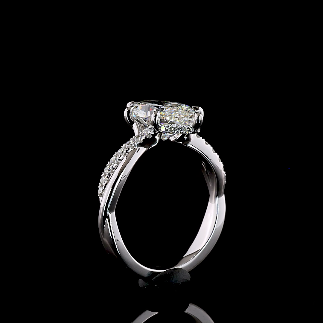 3.33 CT Marquise Lab Grown Diamond Engagement Ring in 14K White Gold