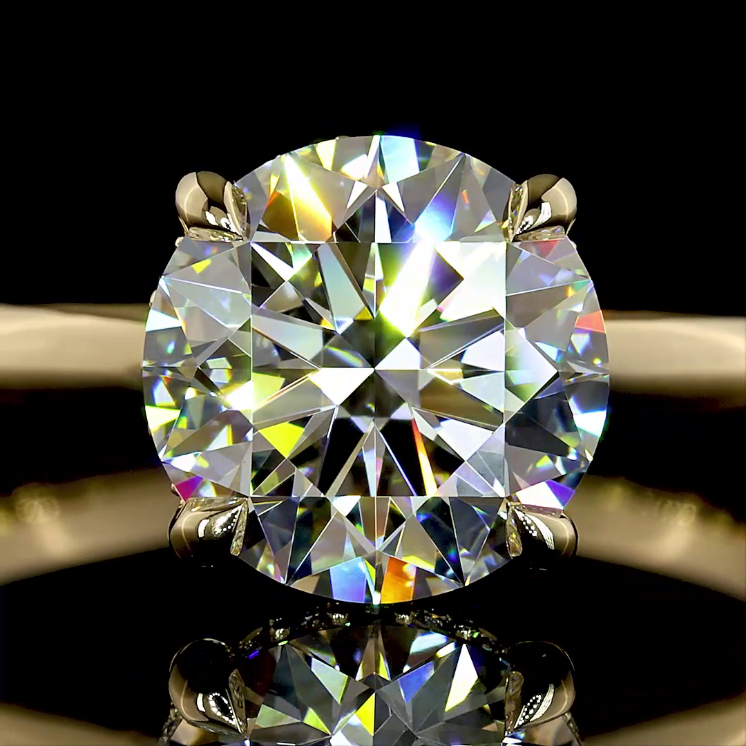 2.16 CT Round Lab Grown Diamond Engagement Ring in 14K Yellow Gold