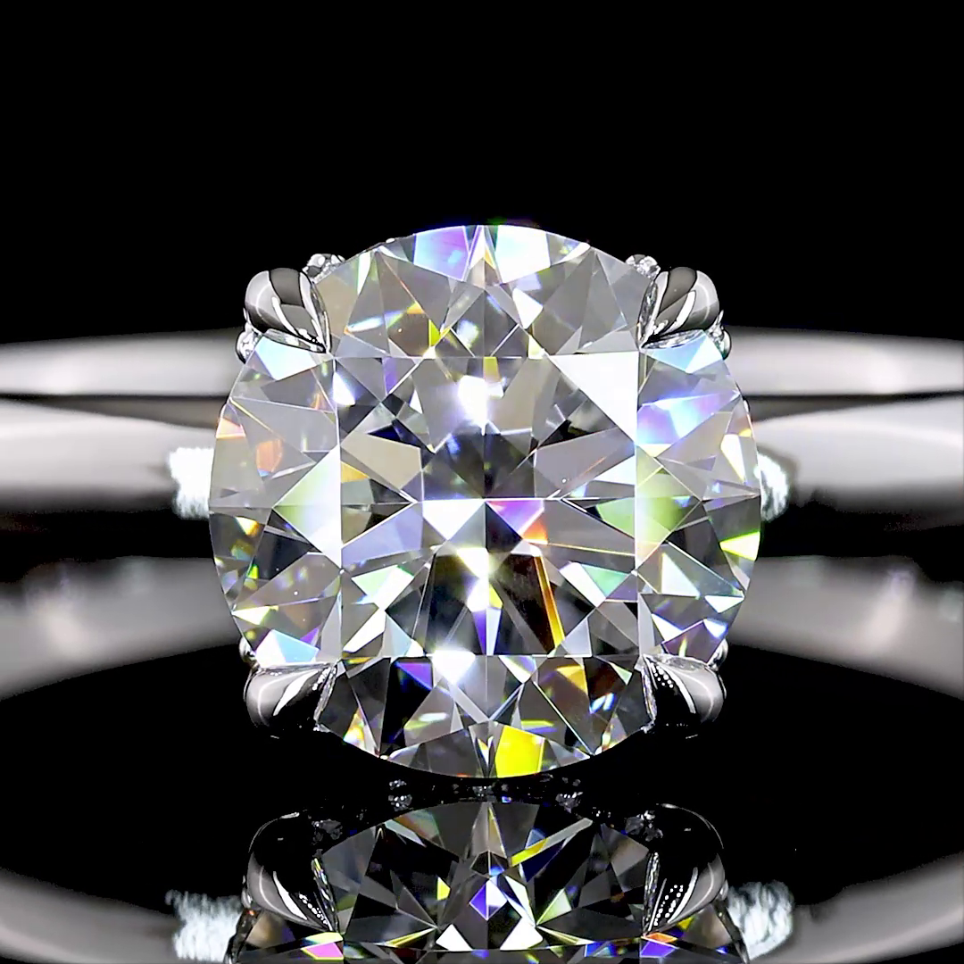 1.6 CT Round Lab Grown Diamond Engagement Ring in 14K White Gold