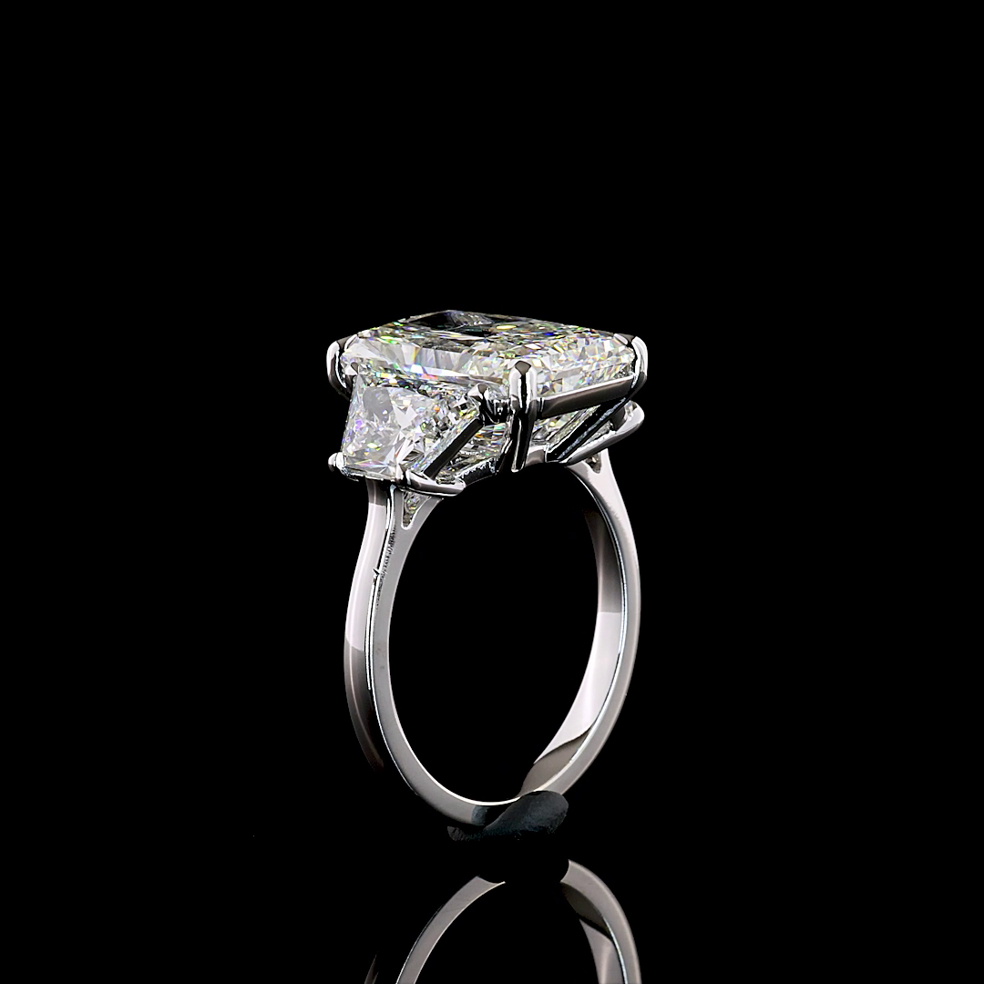 11.31 CT Radiant Lab Grown Diamond Engagement Ring in 14K White Gold