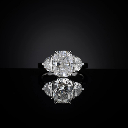 4.79 CT Cushion Lab Grown Diamond Engagement Ring in 14K White Gold