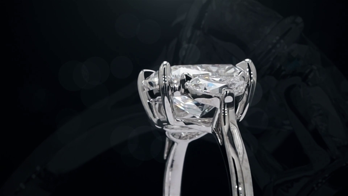 4.79 CT Cushion Lab Grown Diamond Engagement Ring in 14K White Gold