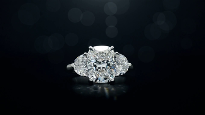 4.79 CT Cushion Lab Grown Diamond Engagement Ring in 14K White Gold