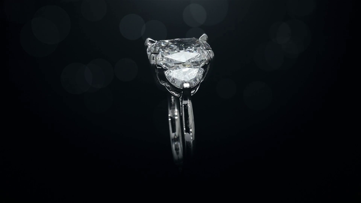 4.79 CT Cushion Lab Grown Diamond Engagement Ring in 14K White Gold