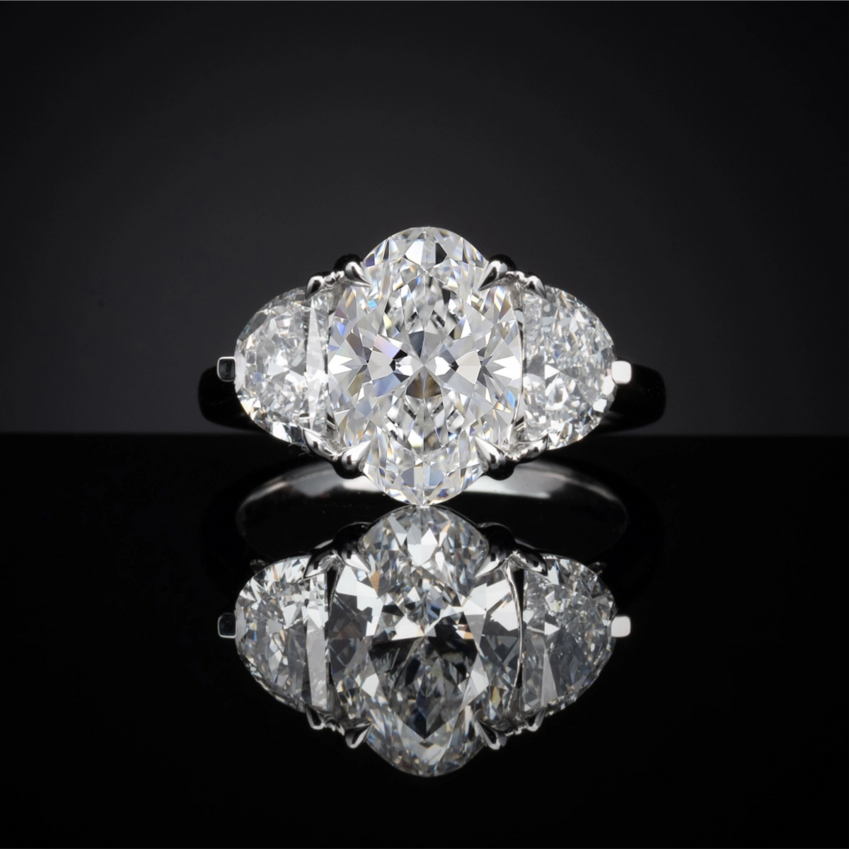 6.79 CT Oval Lab Grown Diamond Engagement Ring in 14K White Gold