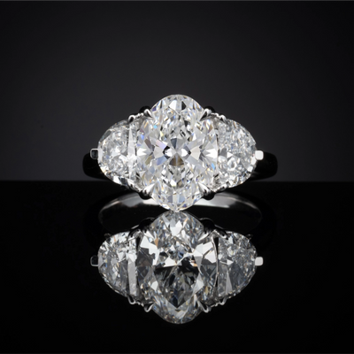 6.79 CT Oval Lab Grown Diamond Engagement Ring in 14K White Gold