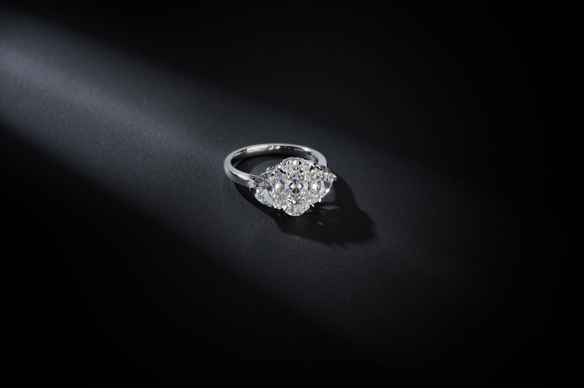 6.79 CT Oval Lab Grown Diamond Engagement Ring in 14K White Gold