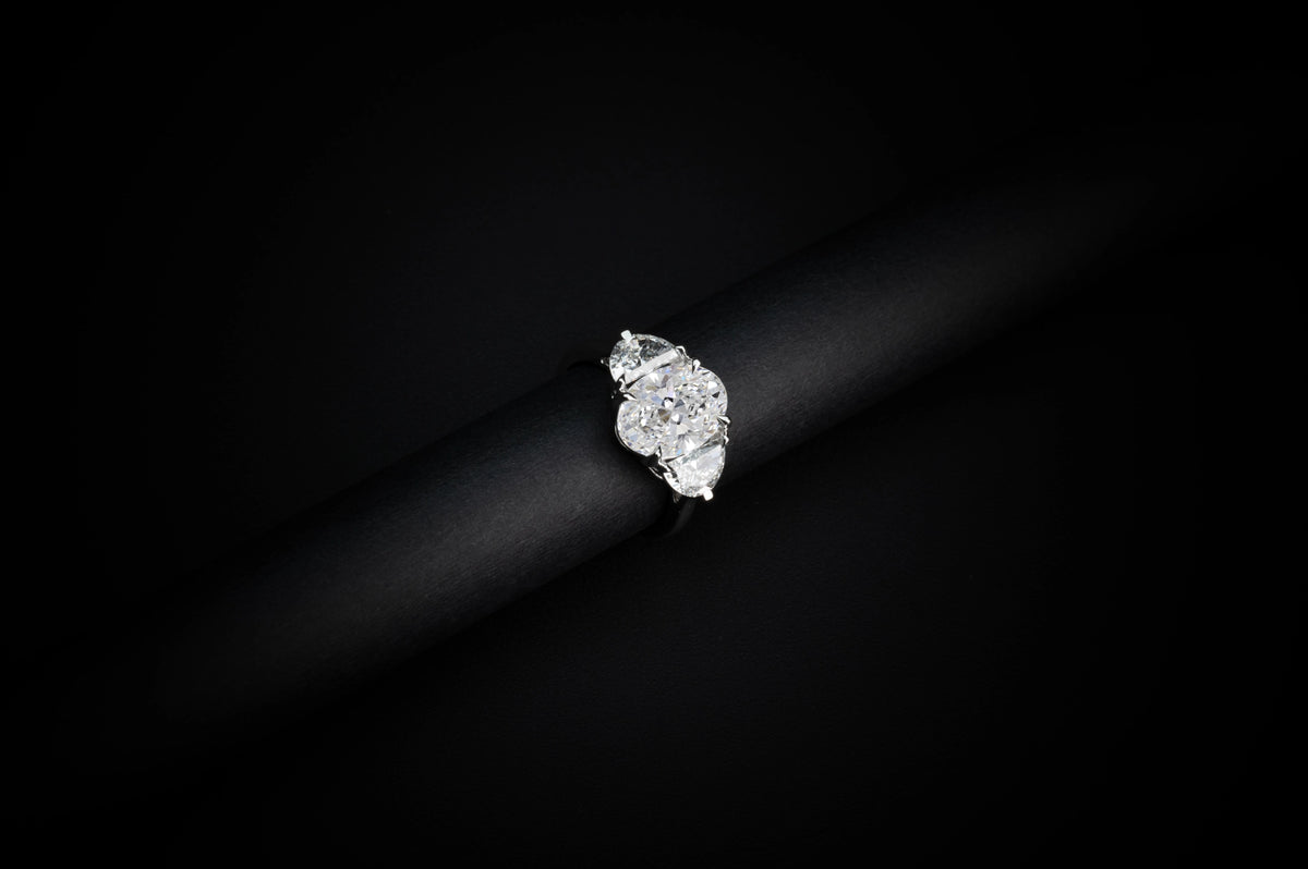 6.79 CT Oval Lab Grown Diamond Engagement Ring in 14K White Gold