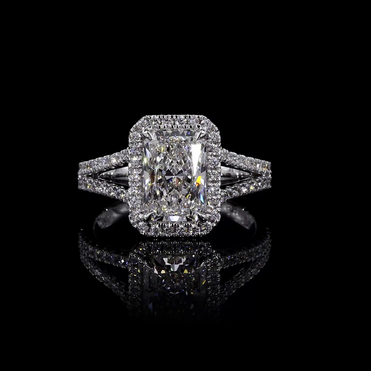 5.93 CT Radiant Lab Grown Diamond Engagement Ring in 14K White Gold