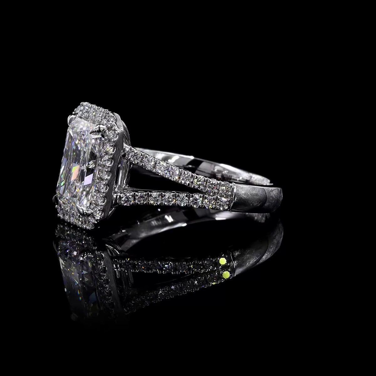 5.93 CT Radiant Lab Grown Diamond Engagement Ring in 14K White Gold