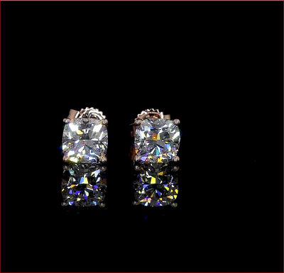 1.49 CT Cushion Lab Grown Diamond Stud Earrings in 14K Rose Gold